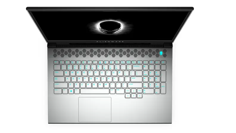 The Dell Alienware m17 from the top