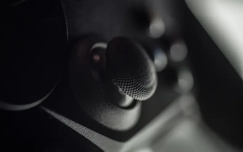 A close-up photo of the Valve Steam Controller's left control stick.