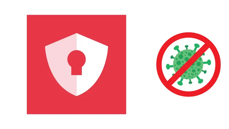 TotalAV antivirus icon with shield and keyhole alongside a no-virus symbol representing basic protection.