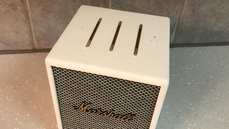 Top view of Marshall Uxbridge Voice with Alexa