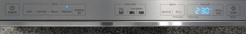 Samsung DW80H9930US controls
