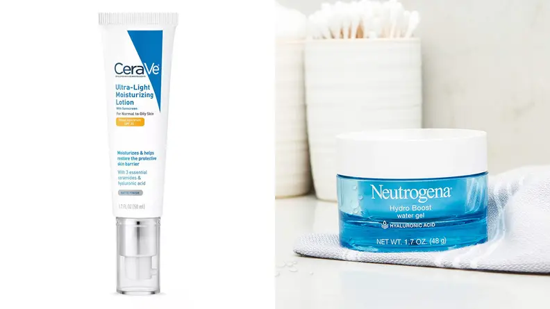 The CeraVe Face Moisturizer with SPF 30 and the Neutrogena Hydro Boost Water Gel.