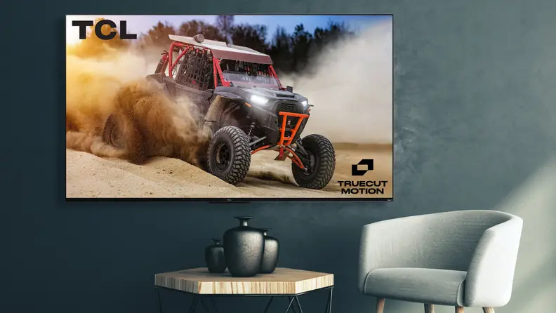 A TCL TV demonstrating TrueCut Motion