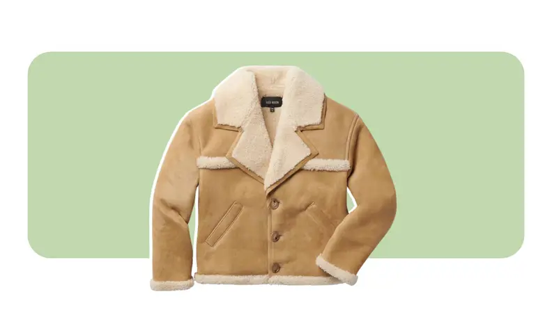 A tan shearling jacket.