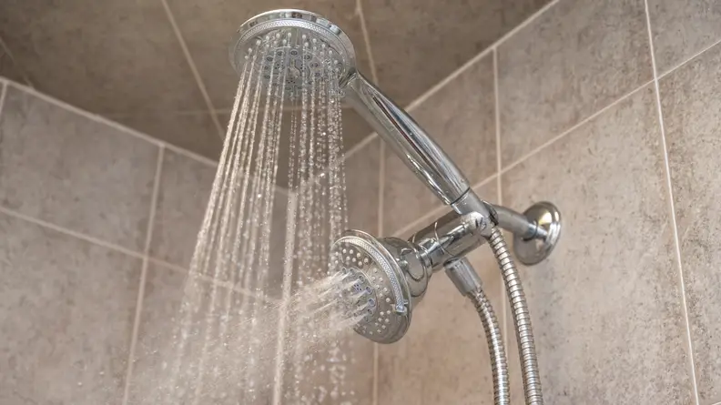 The Hydroluxe 1433 shower head with hand sprayer.