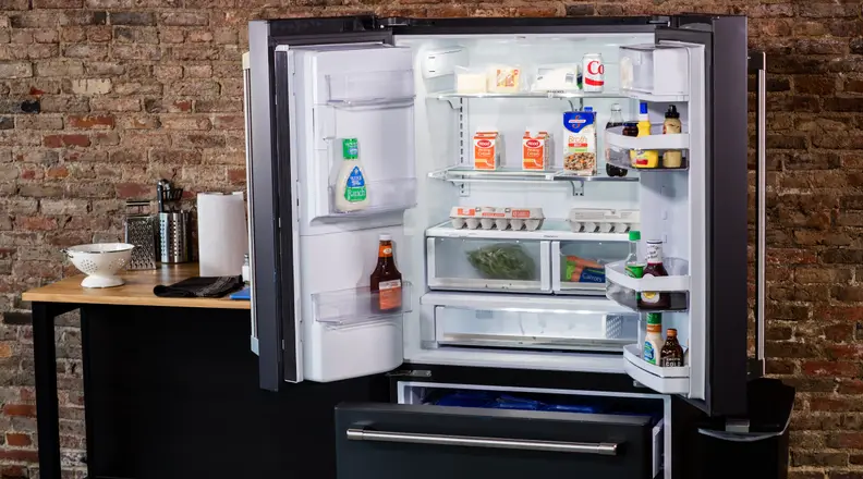 Expensive French-door fridges offer more storage space and better organization.