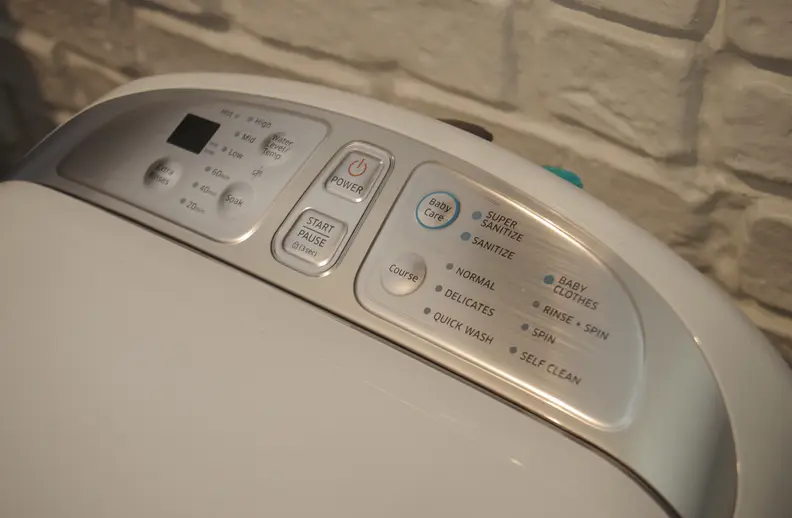 samsung baby care washer control pnael