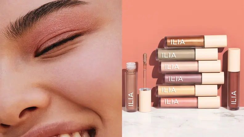 The Ilia Beauty Liquid Powder Chromatic Eye Tints stacked on top of each other.