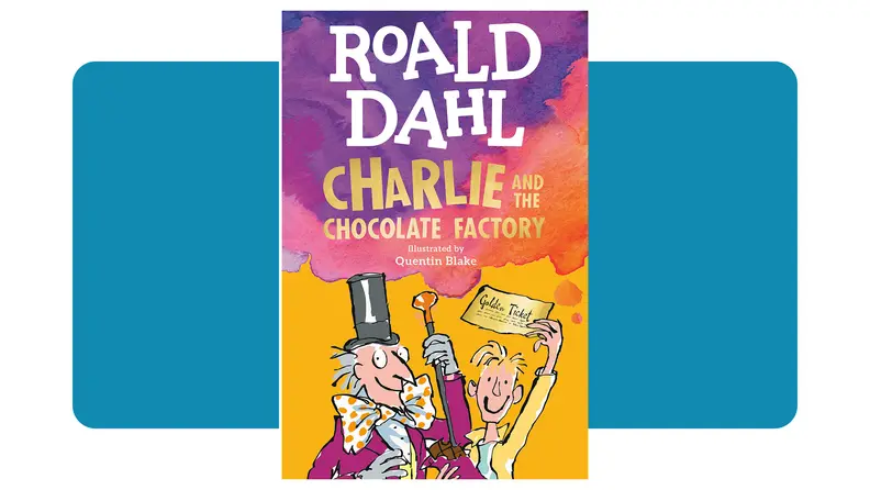 Front cover illustration of Charlie and the Chocolate Factory_ children's book.