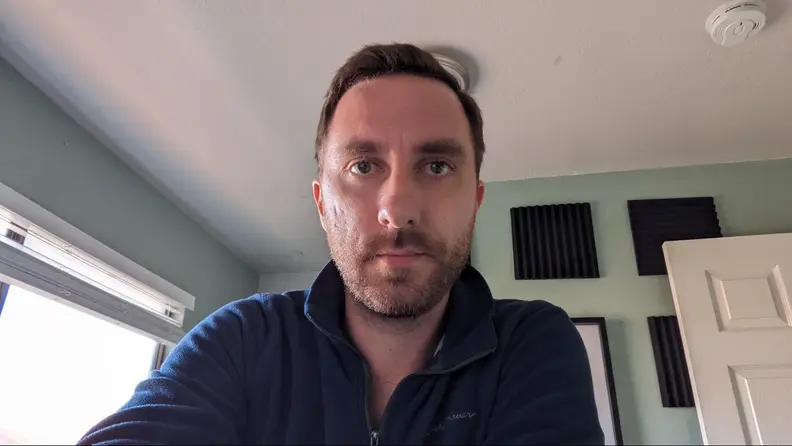 A photo of the reviewer taken using the Pixel Tablet's front-facing camera.