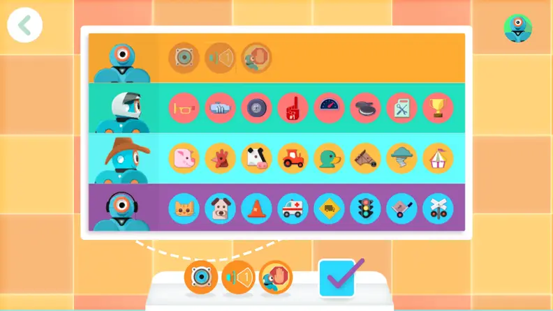 The animation options available in the Dash Path app