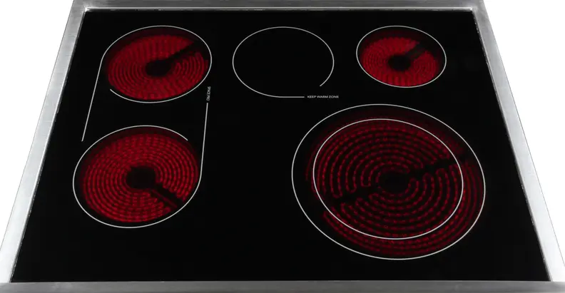Rangetop with burners on