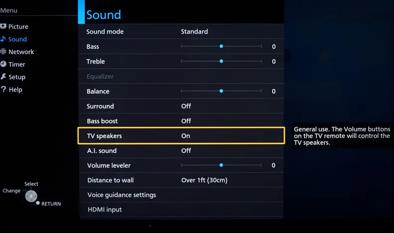 Panasonic TC-55CX850 sound modes