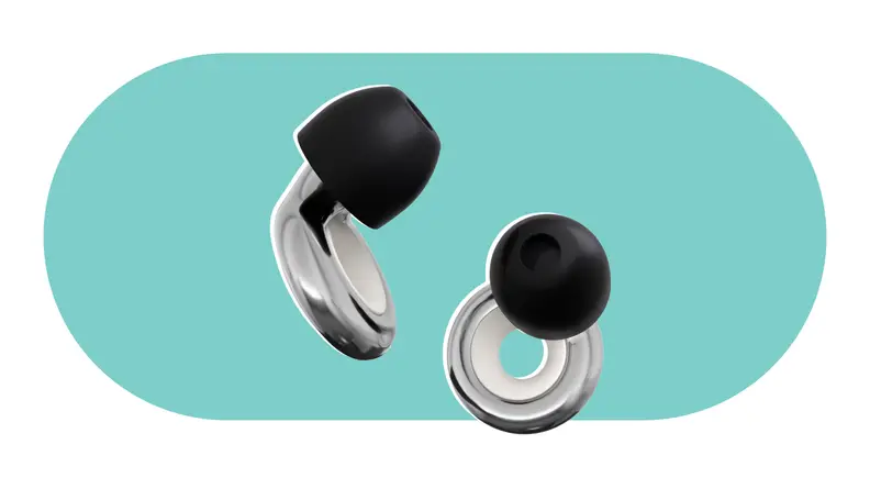 Loop Experience Plus Earplugs on a colorful background