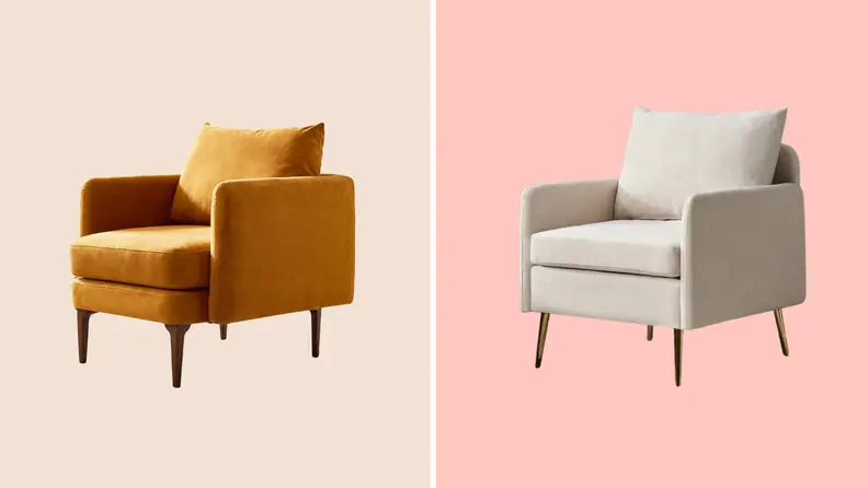 West Elm Auburn chair and Werner Upholstered Accent Chair.