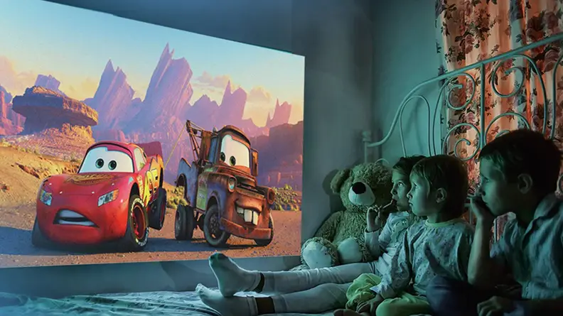 Bring the movies home with a portable projector.