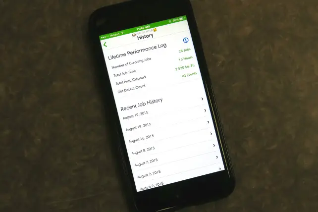 iRobot App on smartphone screen