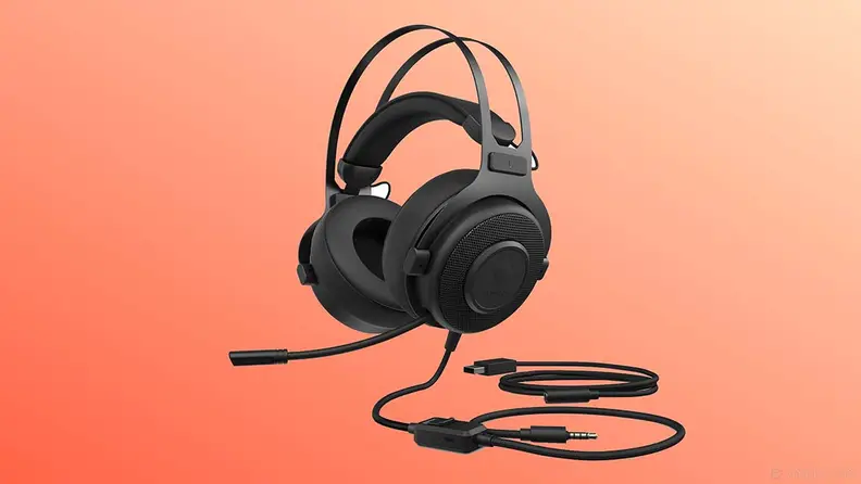 omen headset on orange background