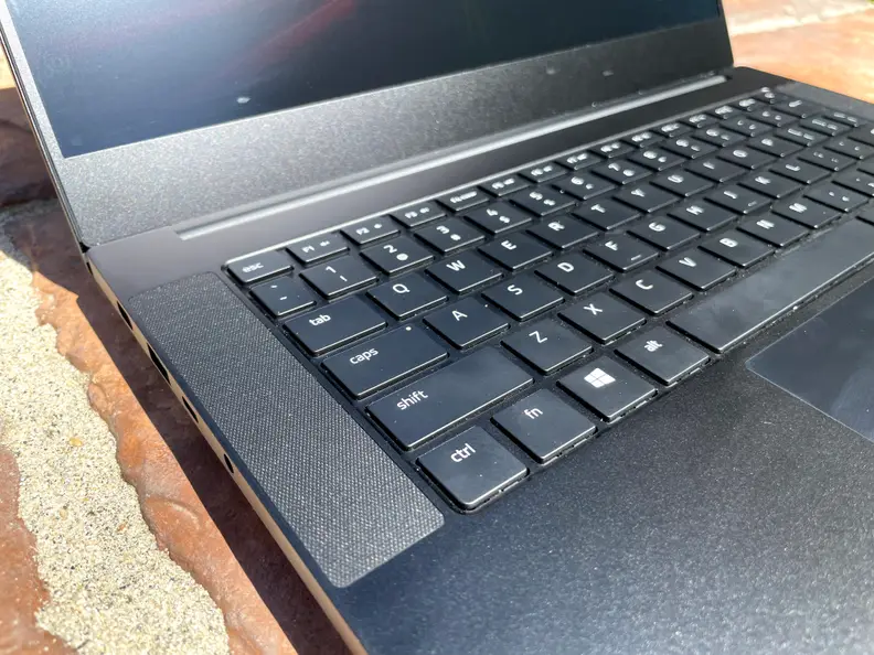 The Razer Blade 14's speakers are located to the right and left of its keyboard.