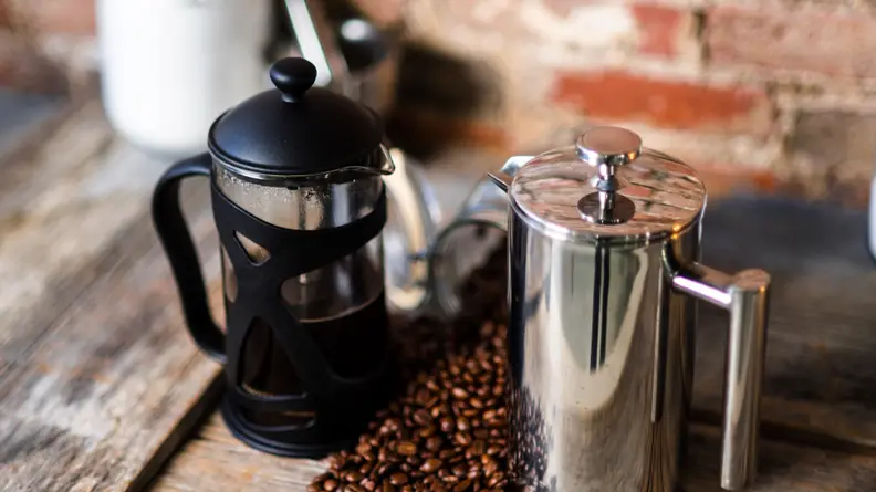 French Presses can be made of stainless steel, glass and plastic.