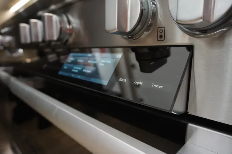 Miele HR 1954 DF Duel Fuel Range control panel