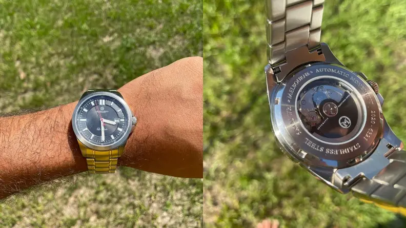 Melbourne Lonsdale watch on wrist, Melbourne Lonsdale watch back
