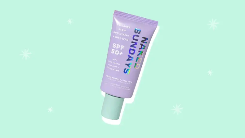 Naked Sundays priming lotion on a green background.