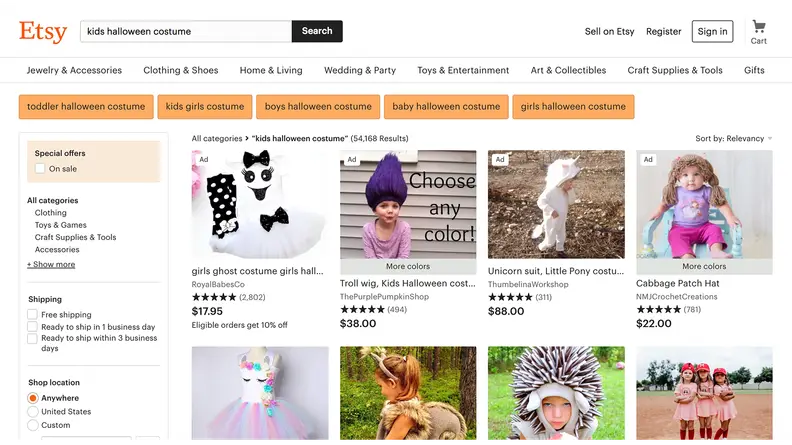 Etsy Halloween Shop