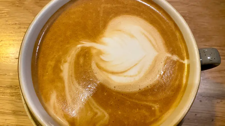 Latte art poured by me.