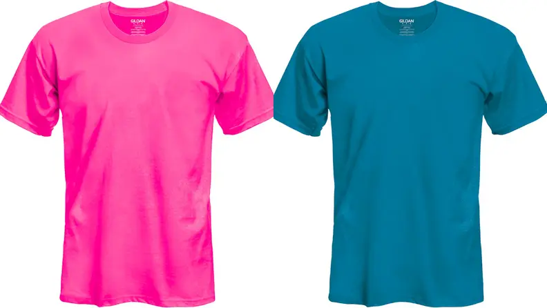 These T-shirts are a blank canvas waiting to be decorated.