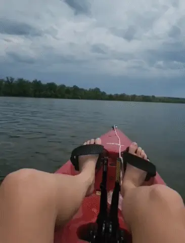 POV gif of pedaling Hobie on lake