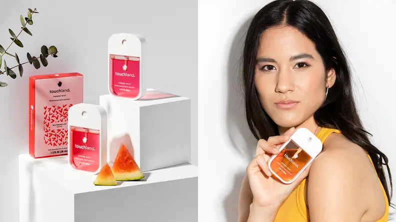 The Touchland Power Mist Watermelon sanitizer.