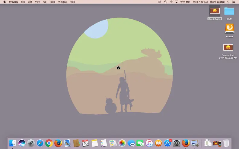Press the space bar. The crosshair will turn into a camera