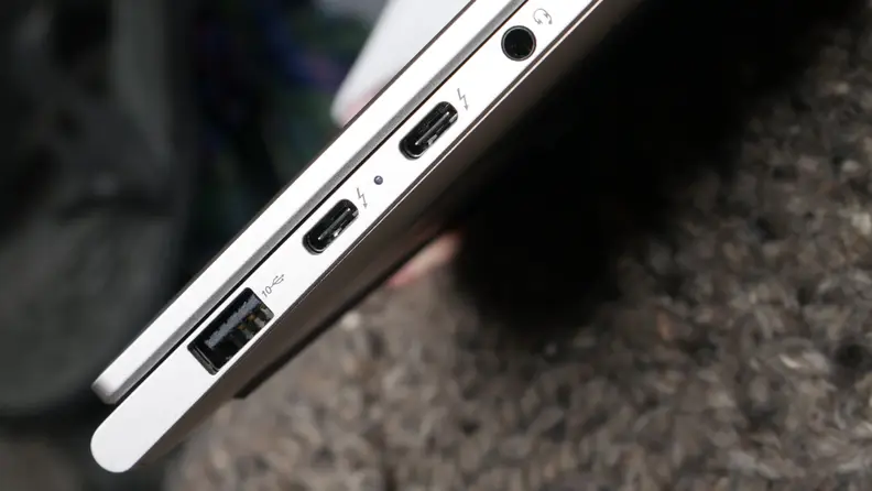 Lenovo Yoga 9i ports viewed from left side