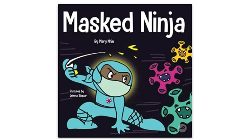 A cover of a book with a child ninja