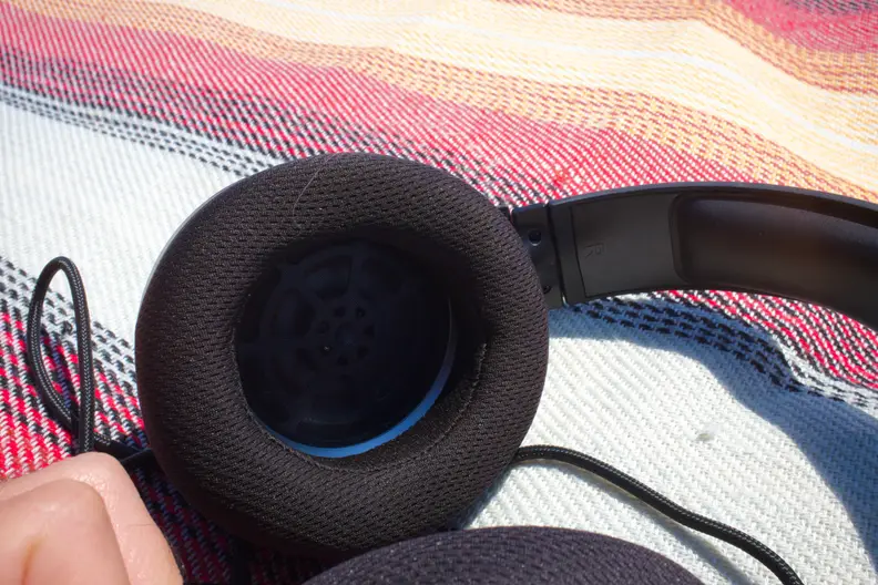 A close-up of the inside of Turtle Beach's Recon 500 headset
