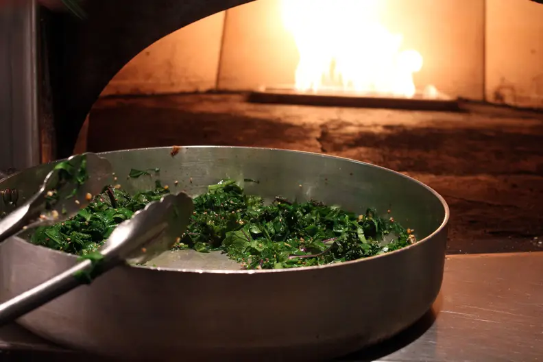 Sauté pan of greens