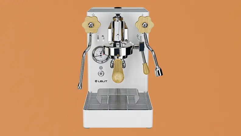 Lelit Mara X  espresso maker on brown paper-like background