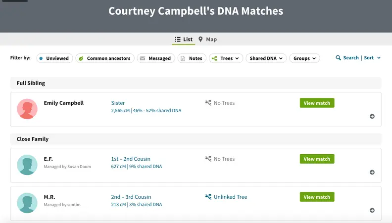 AncestryDNA Matches