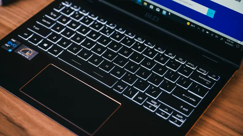 An overshot of the keyboard