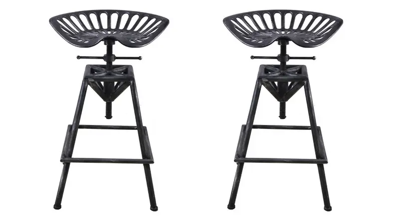 Cast-Iron and Steel Adjustable Tractor Stool