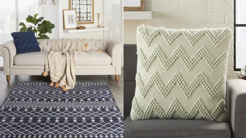 Chevron pillows on couch