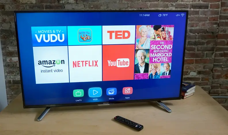 Hisense 50H7GB front shot and remote