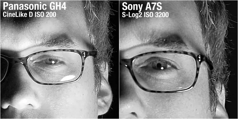 In these 100% crops you can see how much detail we were able to pull out of the footage from both cameras, with the GH4 clearly coming out on top.