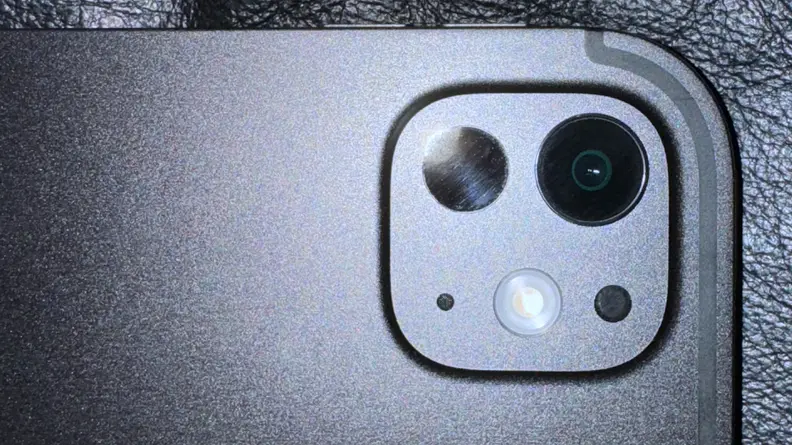 Close-up shot of the iPad Pro (2024) camera array.