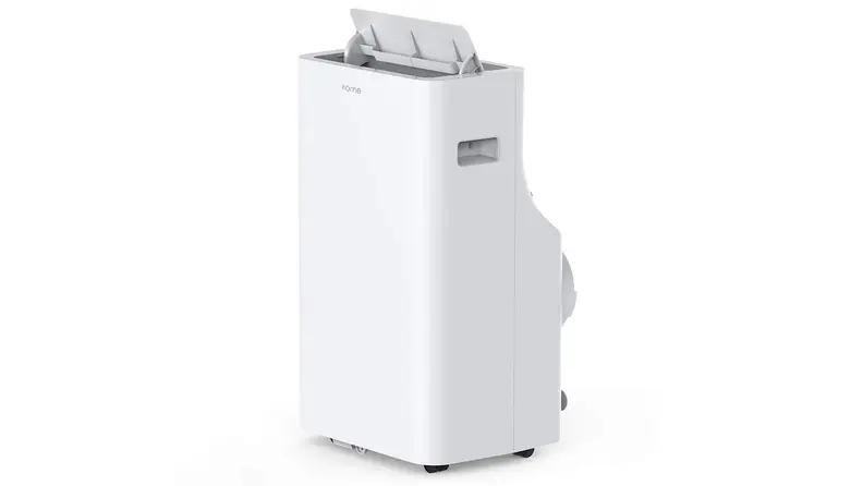 The hOmeLabs 14,000 BTU Portable Air Conditioner - Quiet AC Cools Rooms 550 to 700 Square Feet - Air Conditioning Machine with 100 Pint Dehumidifier Function, Remote Control and Washable Filter.