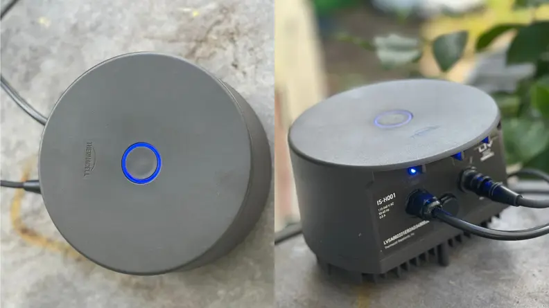 Side by side images of the Liv hub showing the top and back