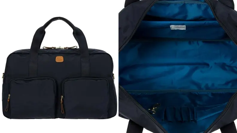 black weekender duffel bag by BRIC
