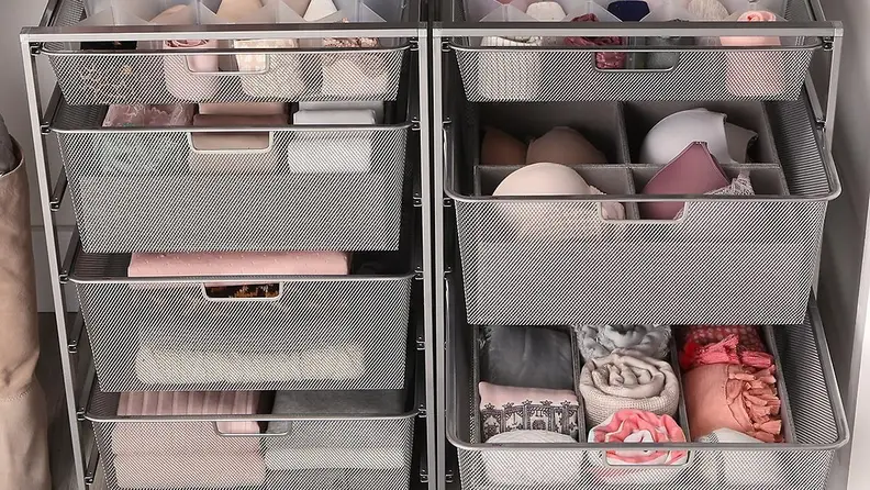Mesh storage drawers