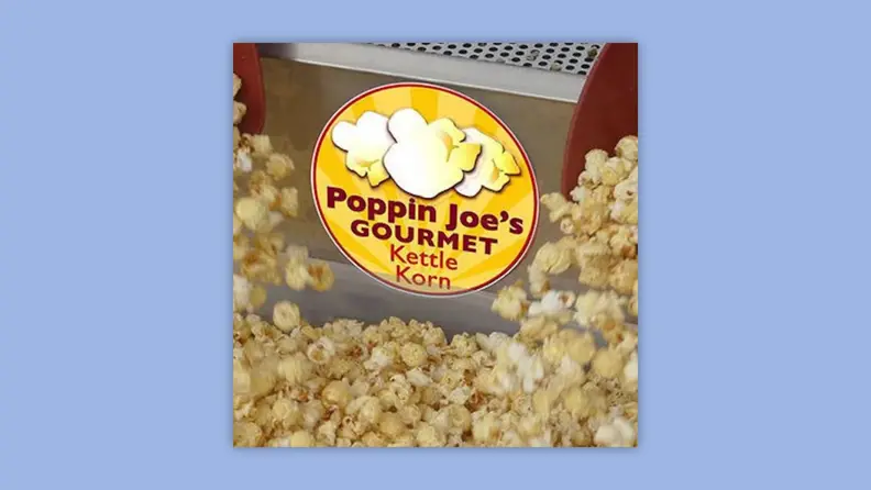 Logo for Poppin Joe's Gourmet Kettle Korn shop on Etsy.